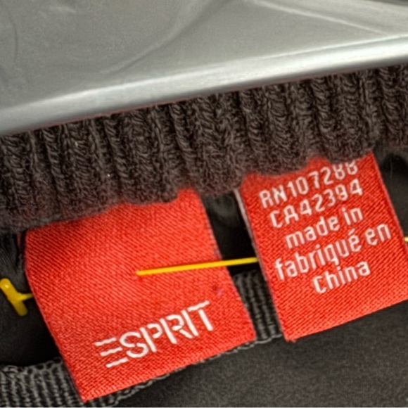 Espirit jacket coat down feather filled brown waist cinch inside button up fur - Picture 10 of 12